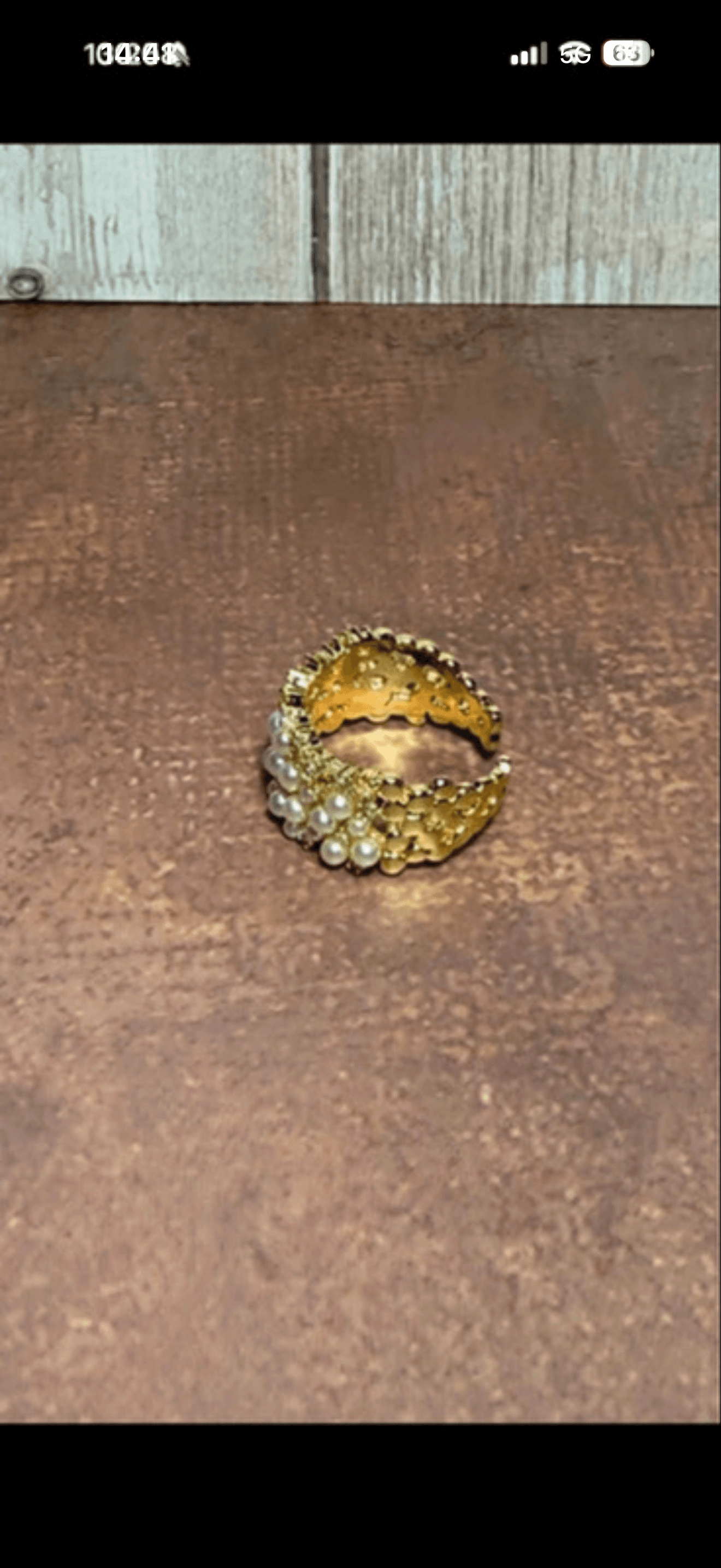 Gold Pearl Cluster Statement ring